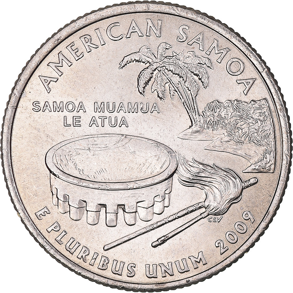 Moneta, USA, Quarter Dollar, Quarter, 2009, U.S. Mint, Denver, American Samoa