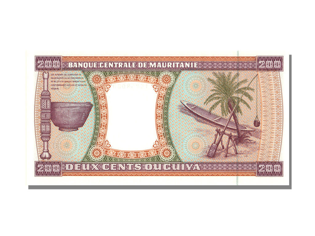 Banknote, Mauritania, 200 Ouguiya, 1974, 1989-11-28, UNC(65-70)
