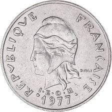 Moeda, Polinésia Francesa, 20 Francs, 1977, Paris, AU(50-53), Níquel, KM:9