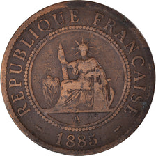 Coin, FRENCH INDO-CHINA, Cent, 1885, Paris, VF(30-35), Bronze, KM:1