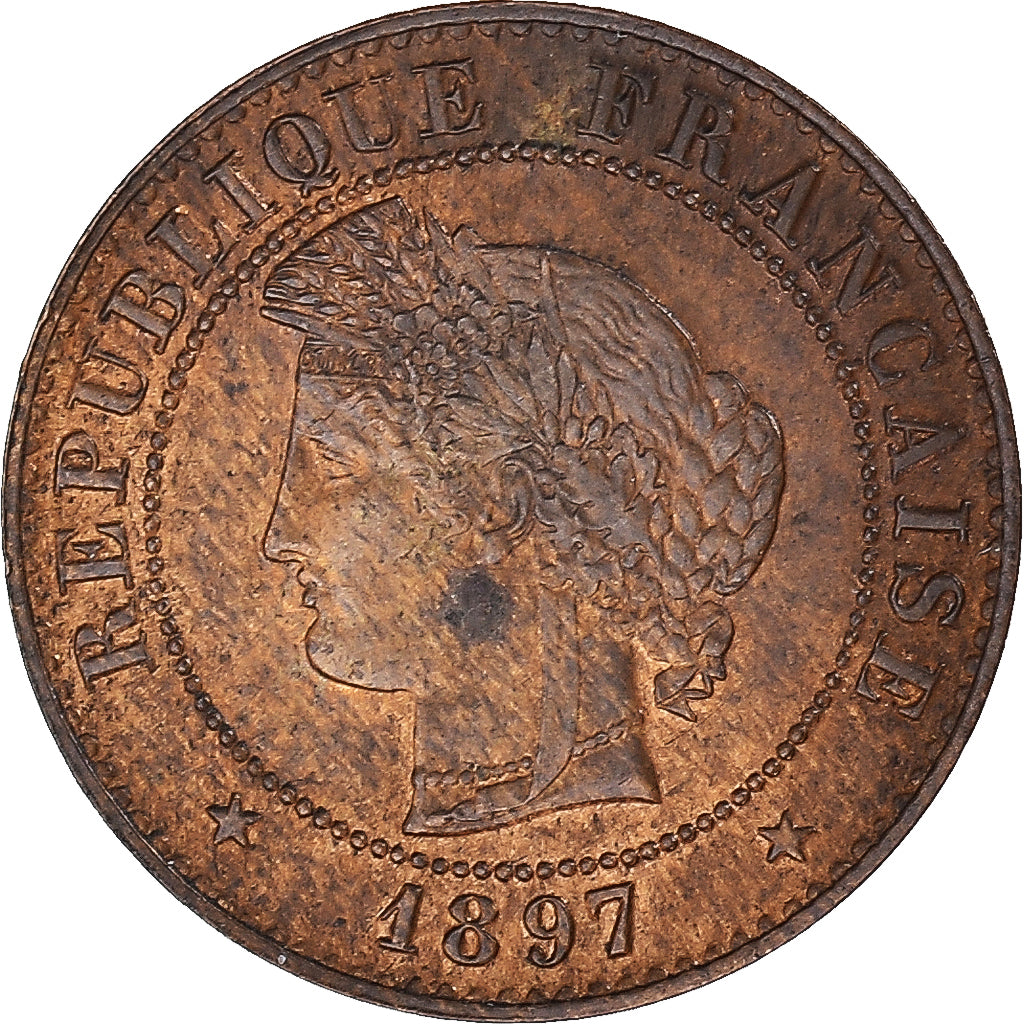 Moneta, Francja, Cérès, Centime, 1897, Paris, AU(55-58), Brązowy, KM:826.1