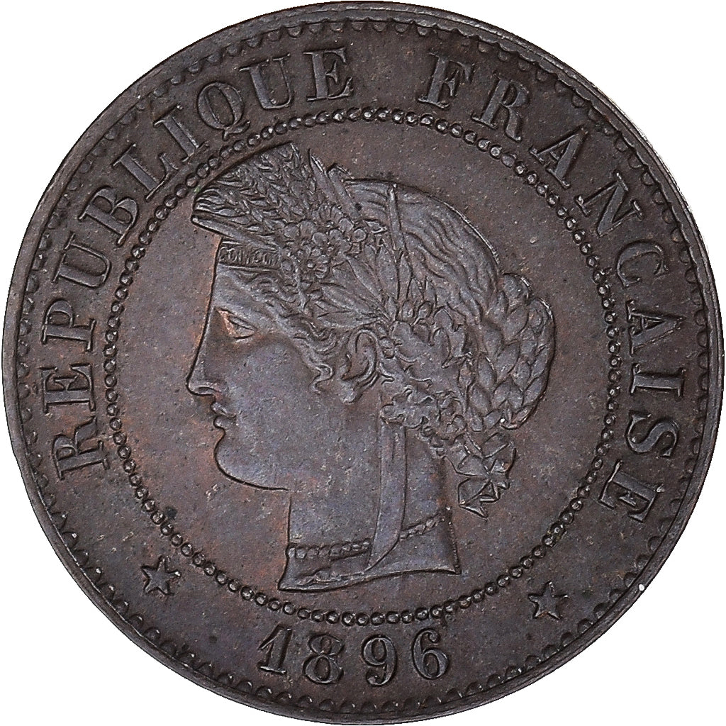 Moeda, França, Cérès, Centime, 1896, Paris, AU(55-58), Bronze, KM:826.1