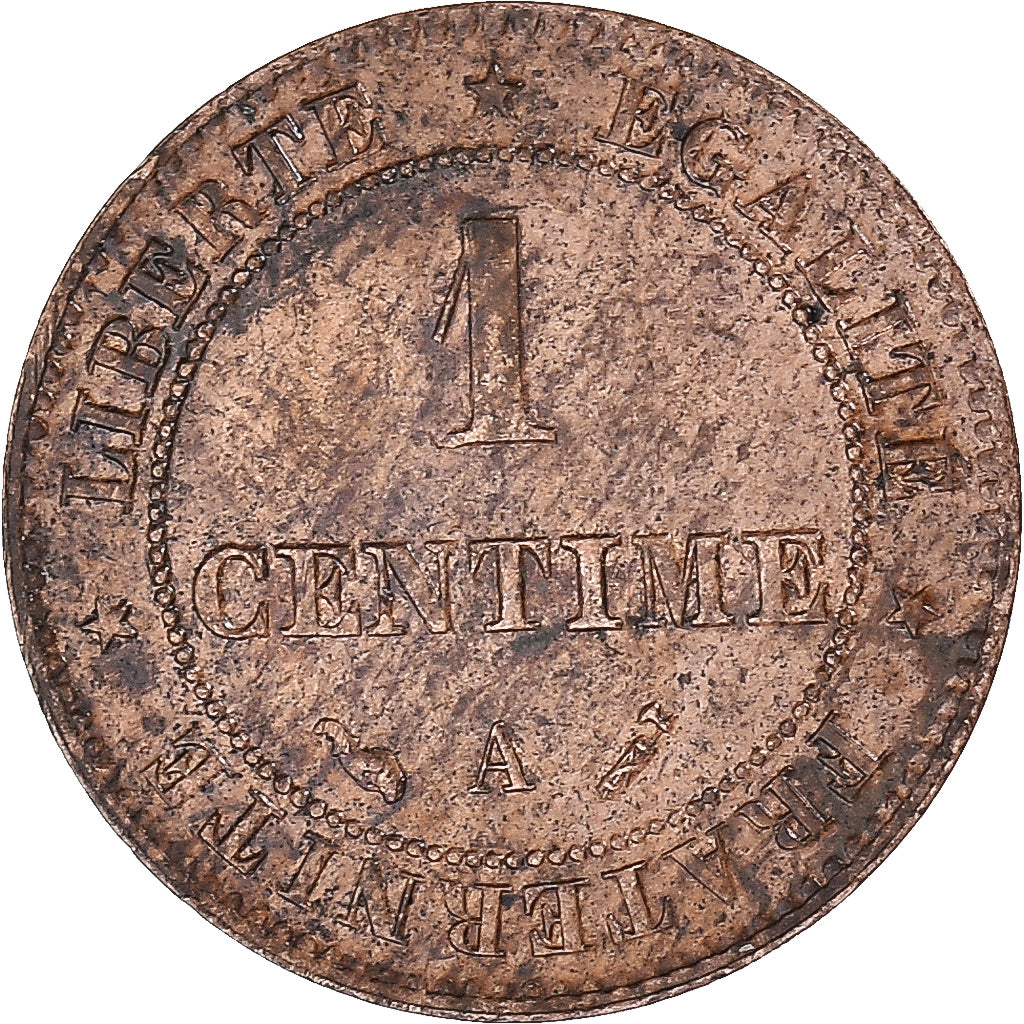 Moeda, França, Cérès, Centime, 1896, Paris, AU(55-58), Bronze, KM:826.1