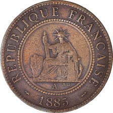 Coin, FRENCH INDO-CHINA, Cent, 1885, Paris, VF(30-35), Bronze, KM:1