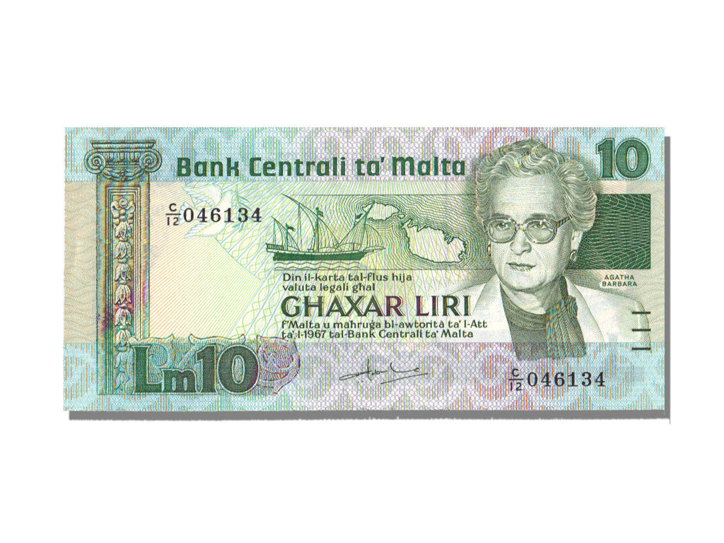 Billete, 10 Liri, Malta, UNC
