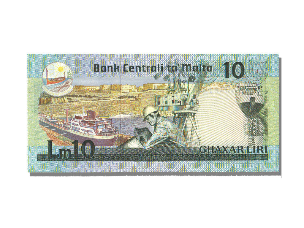 Billete, 10 Liri, Malta, UNC