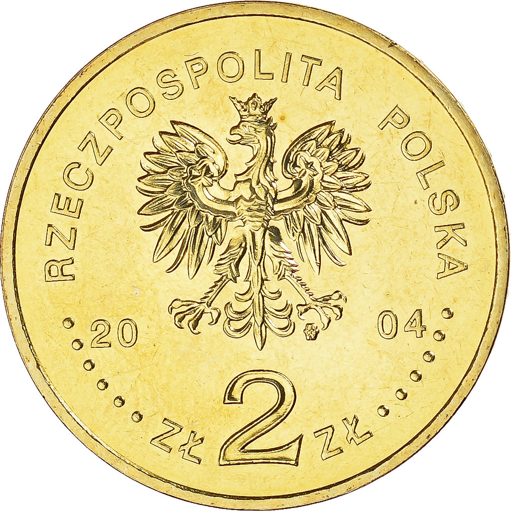 Coin, Poland, 2 Zlote, 2004, Warsaw, MS(64), Brass, KM:496