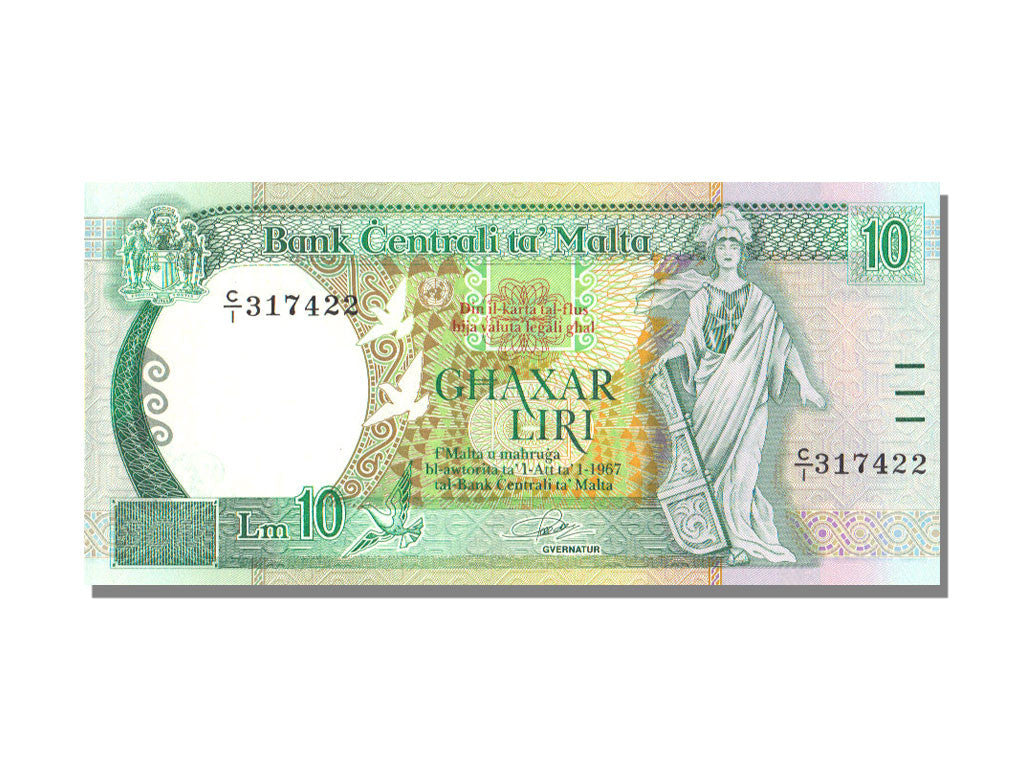 Billete, 10 Liri, Malta, UNC
