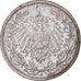 Coin, GERMANY - EMPIRE, 1/2 Mark, 1918, Hamburg, MS(60-62), Silver, KM:17