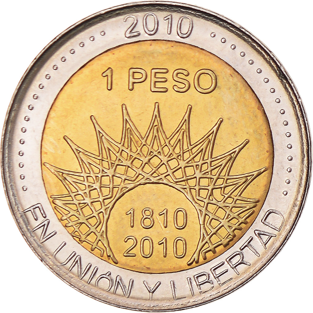 Moneta, Argentina, Peso, 2010, SPL, Bi-metallico, KM:159