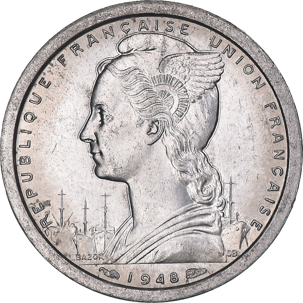 Moneda, África ecuatorial francesa, Franc, 1948, Paris, EBC, Aluminio, KM:6