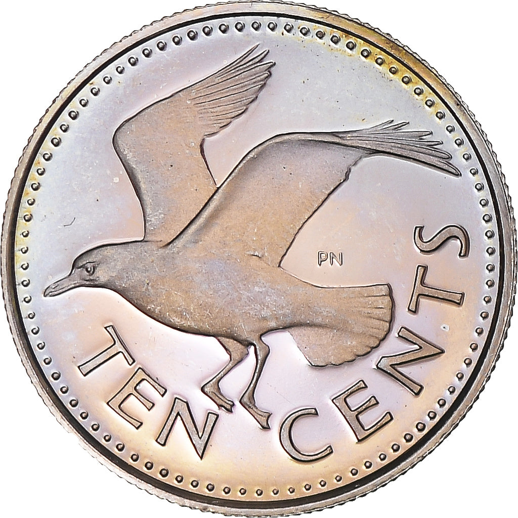 Moeda, Barbados, 10 Cents, 1973, Franklin Mint, MS(64), Cobre-níquel, KM:12