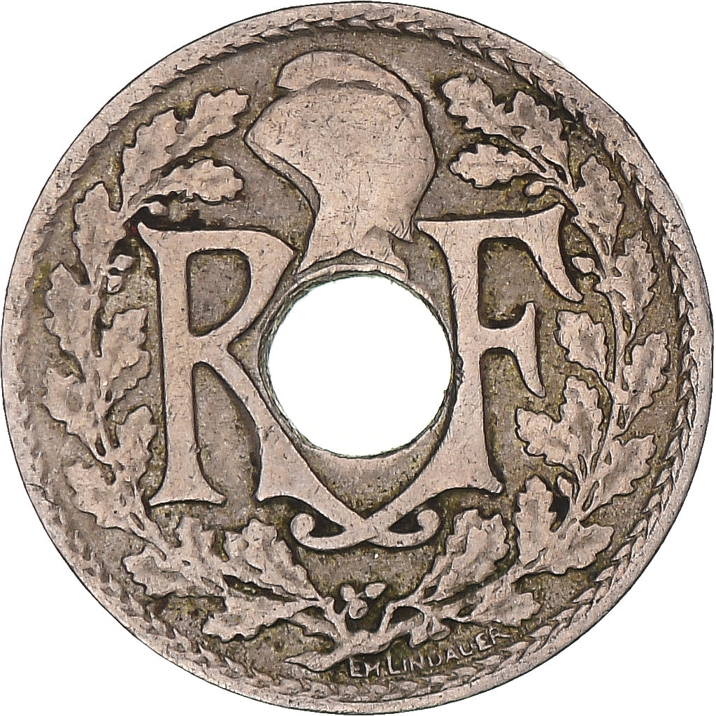 Munten, Frankrijk, Lindauer, 5 Centimes, 1927, FR, Cupro-nikkel, KM:875