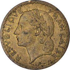 Moeda, França, Lavrillier, 5 Francs, 1945, Paris, VF(20-25), Alumínio-Bronze