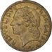 Moeda, França, Lavrillier, 5 Francs, 1945, Paris, VF(20-25), Alumínio-Bronze