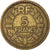 Moneda, Francia, Lavrillier, 5 Francs, 1945, Castelsarrasin, BC+, Aluminio -