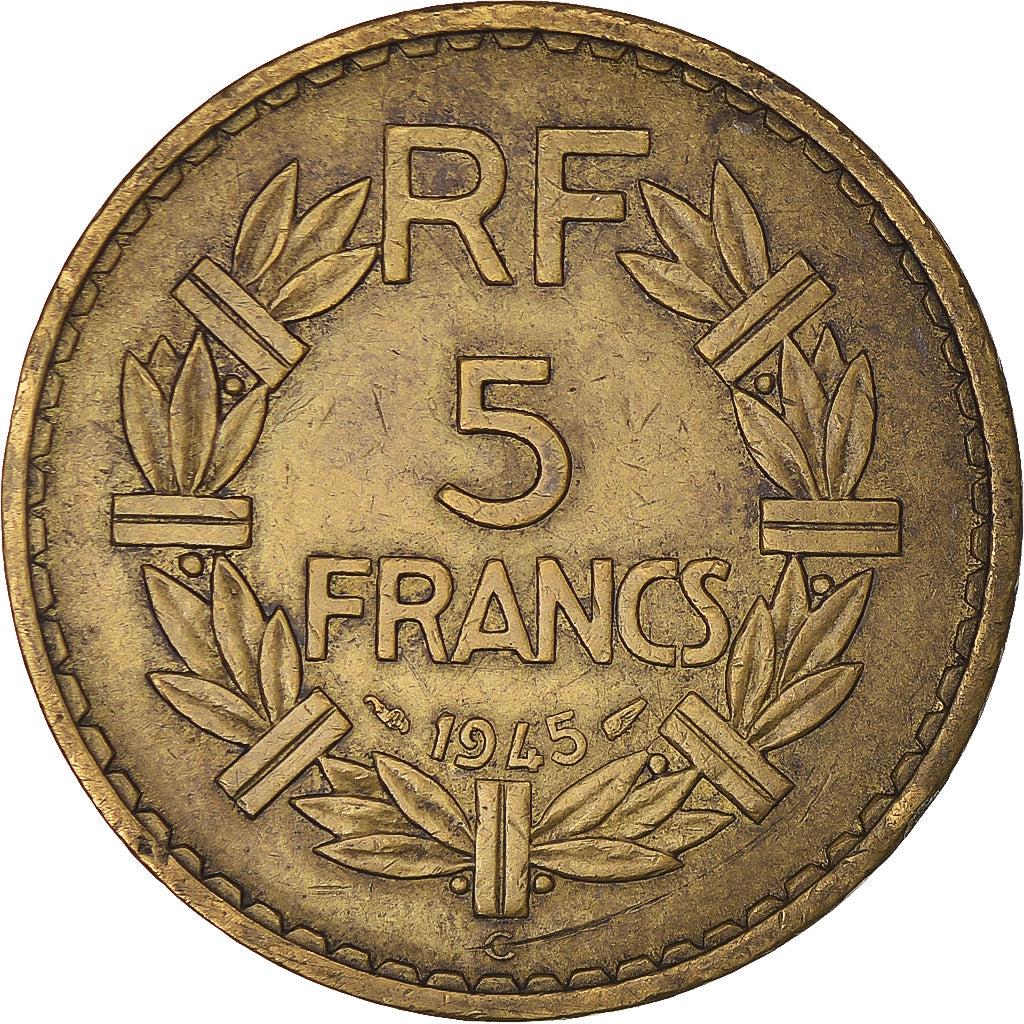 Coin, France, Lavrillier, 5 Francs, 1945, Castelsarrasin, VF(30-35)