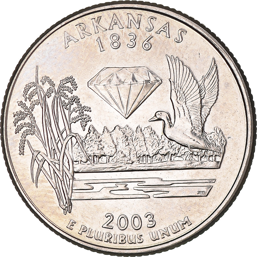 Moneta, USA, Quarter Dollar, Quarter, 2003, U.S. Mint, Denver, Arkansas 1836