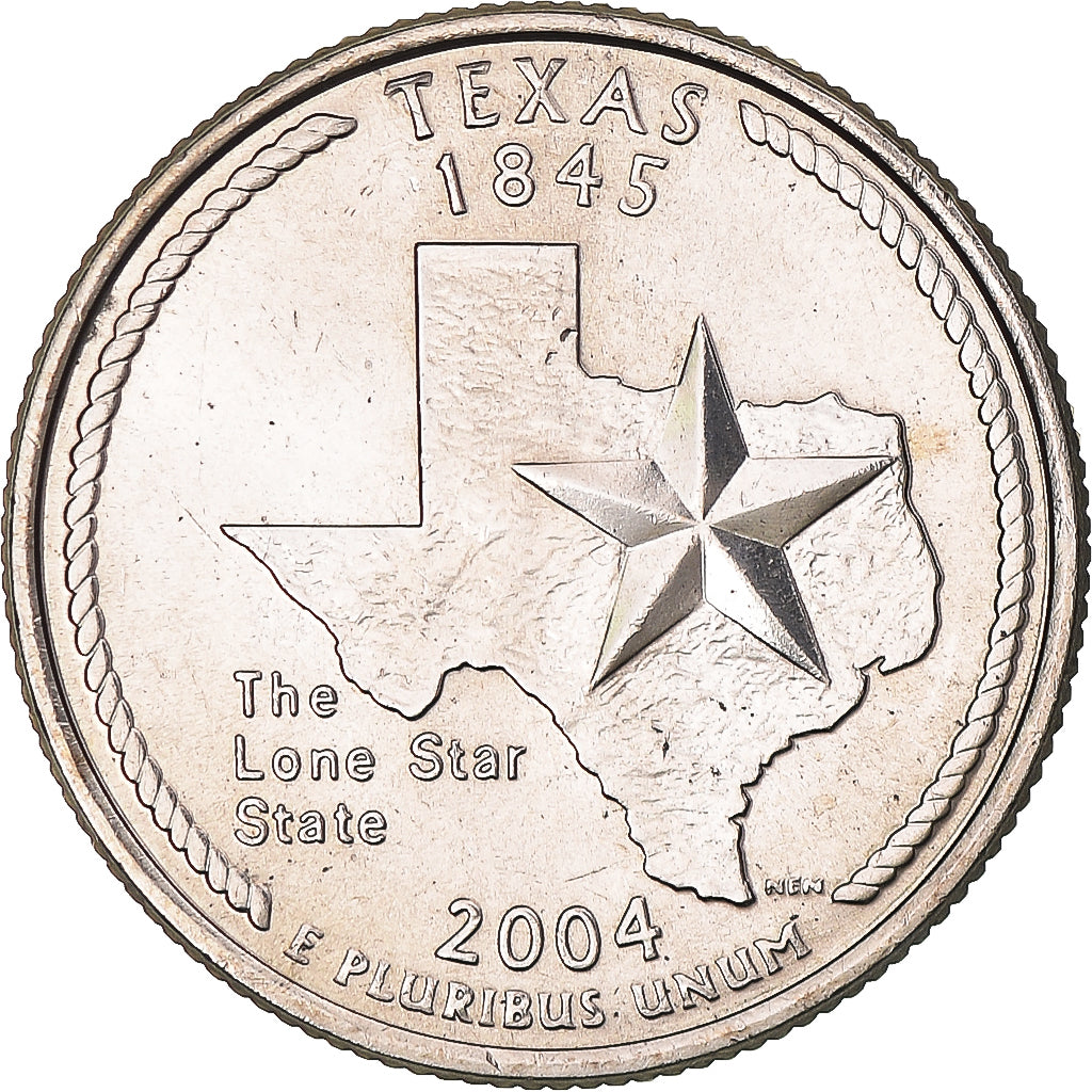 Moneta, USA, Quarter Dollar, Quarter, 2004, U.S. Mint, Philadelphia, Texas 1845