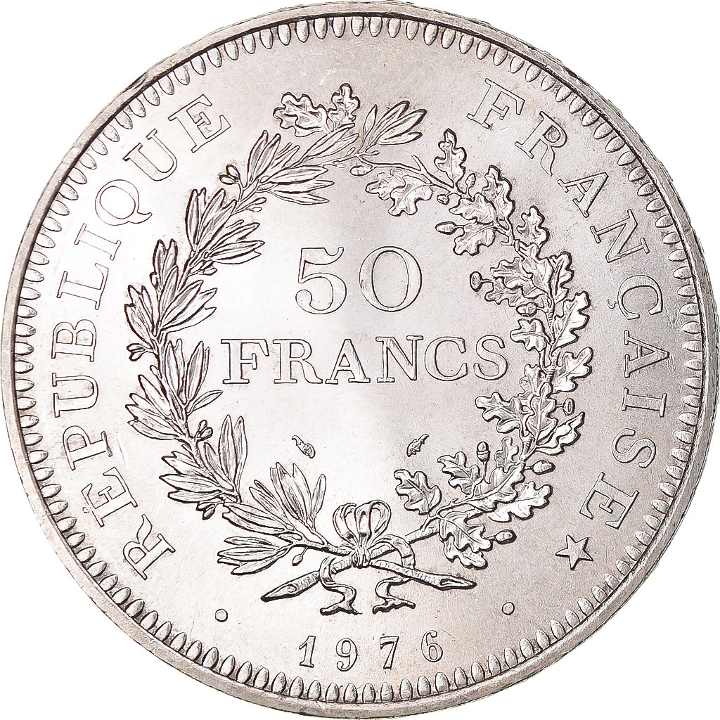 Moneta, Francia, Hercule, 50 Francs, 1976, Paris, SPL-, Argento, KM:941.1