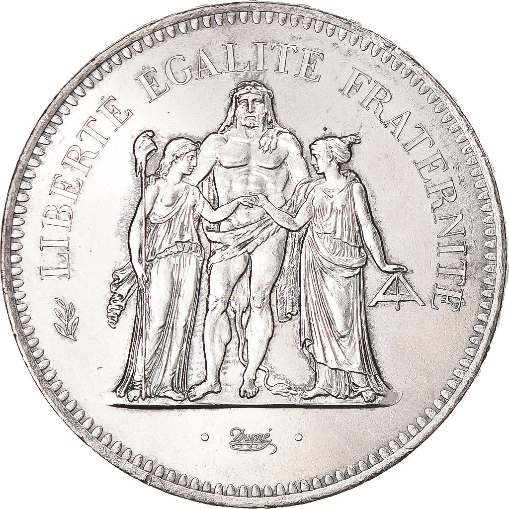 Moeda, França, Hercule, 50 Francs, 1976, Paris, AU(55-58), Prata, KM:941.1