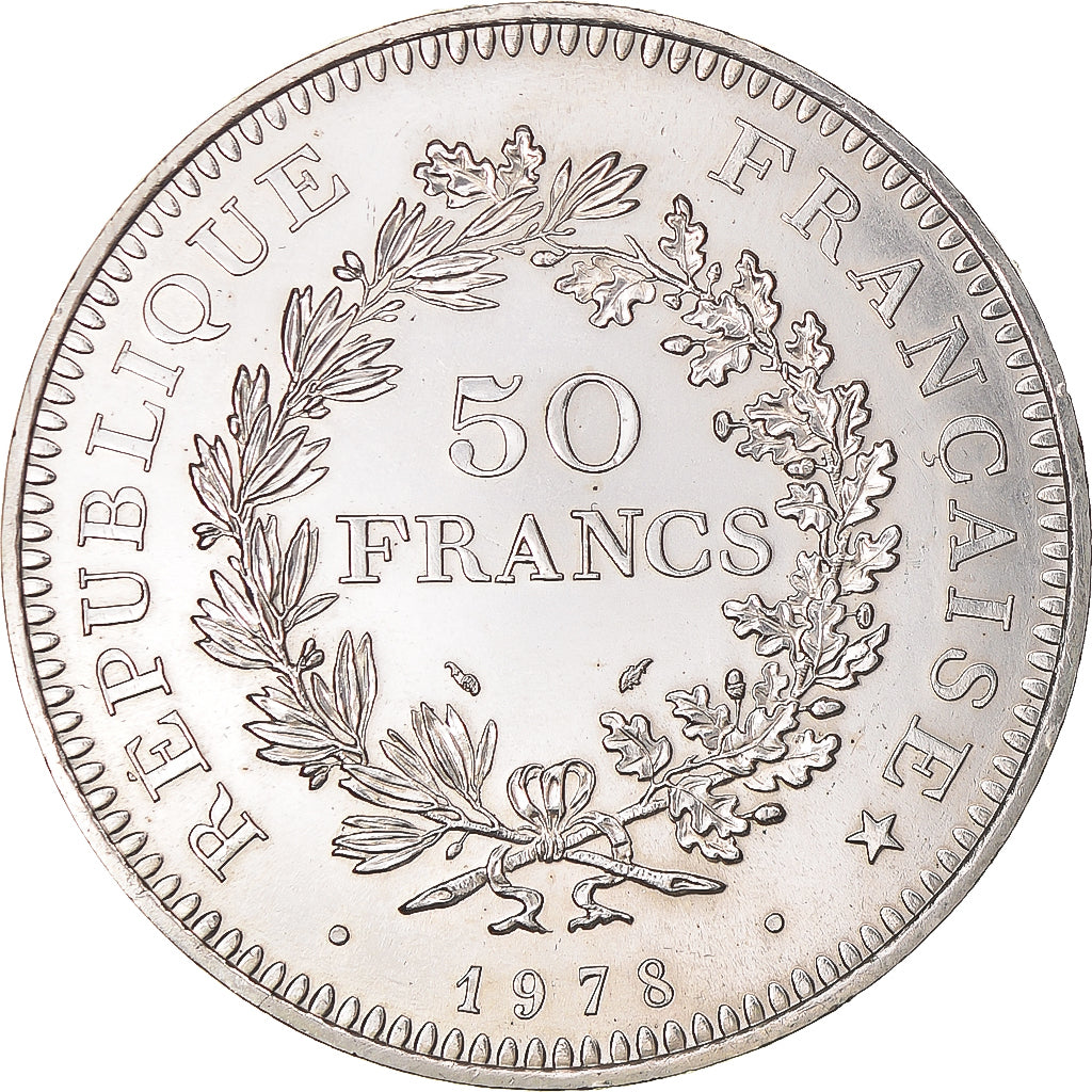 Coin, France, Hercule, 50 Francs, 1978, Paris, MS(63), Silver, KM:941.1