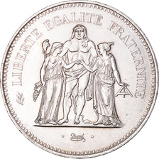 Moeda, França, Hercule, 50 Francs, 1976, Paris, MS(63), Prata, KM:941.1