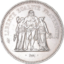 Moeda, França, Hercule, 50 Francs, 1975, Paris, MS(60-62), Prata, KM:941.1