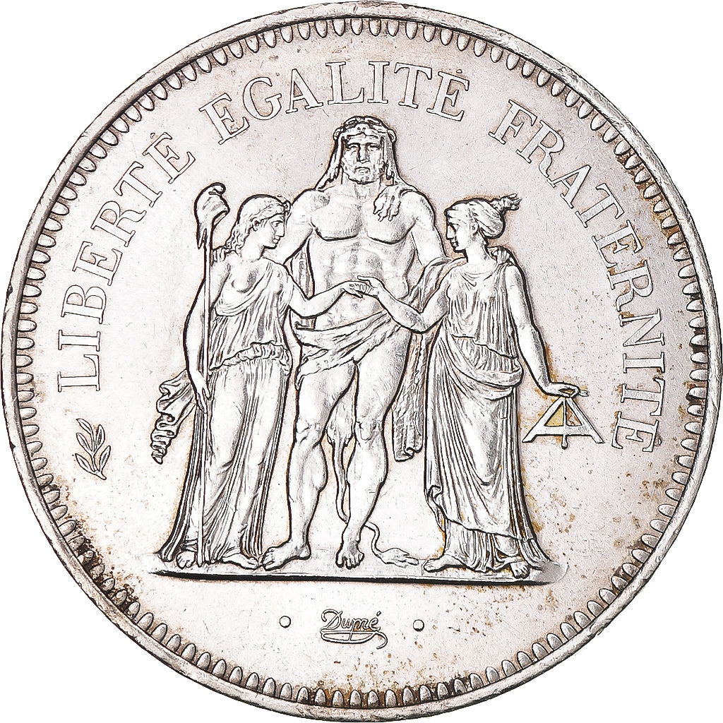 Moeda, França, Hercule, 50 Francs, 1978, Paris, MS(60-62), Prata, KM:941.1