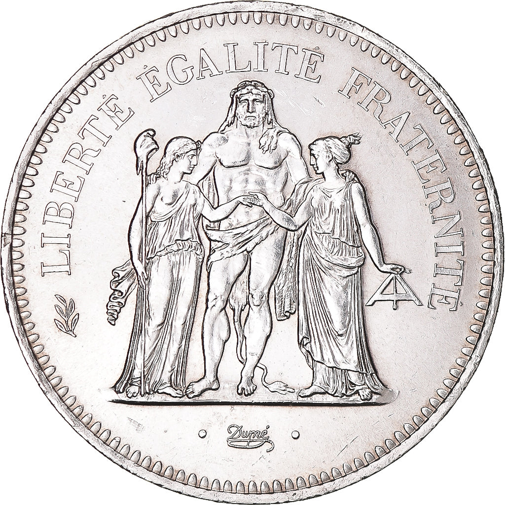 Moeda, França, Hercule, 50 Francs, 1978, Paris, MS(60-62), Prata, KM:941.1