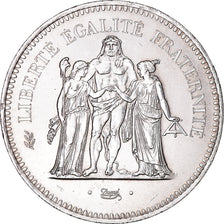 Moeda, França, Hercule, 50 Francs, 1978, Paris, MS(60-62), Prata, KM:941.1