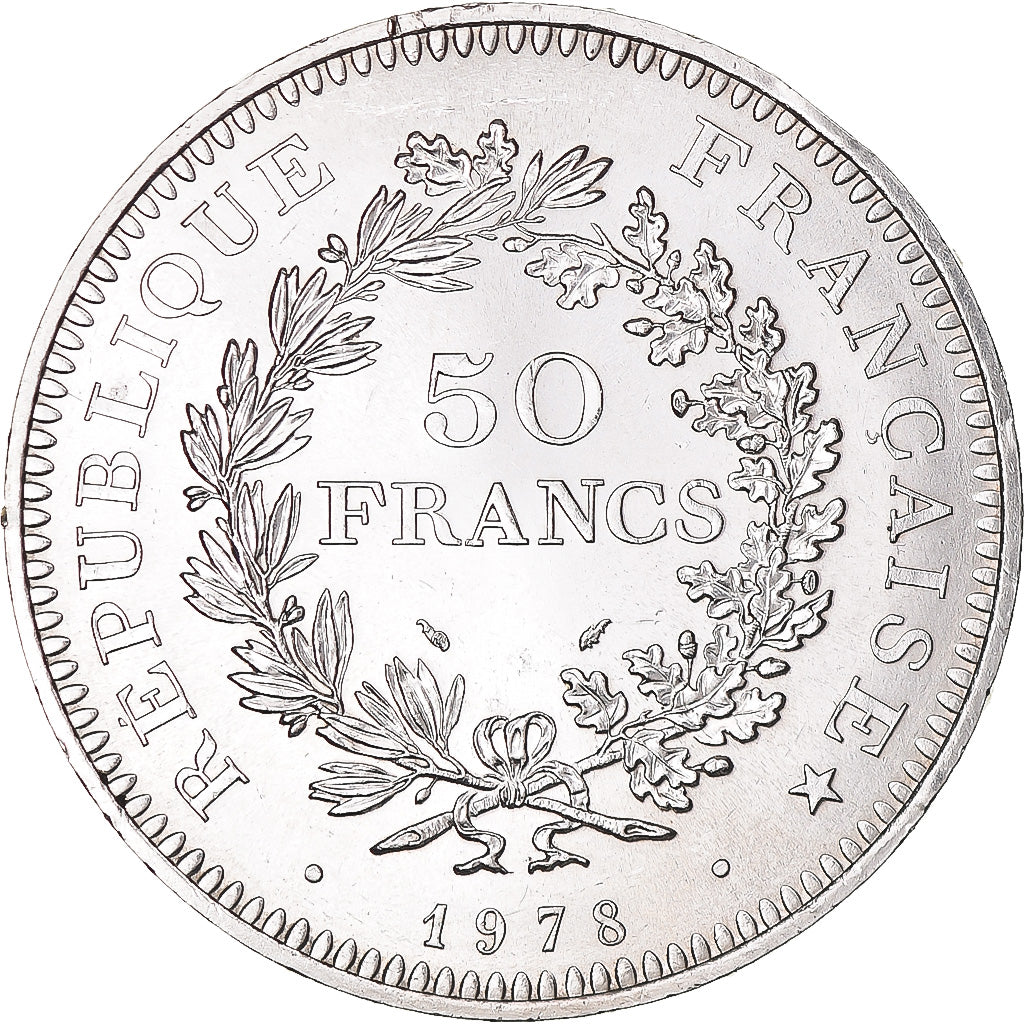 Coin, France, Hercule, 50 Francs, 1978, Paris, MS(63), Silver, KM:941.1