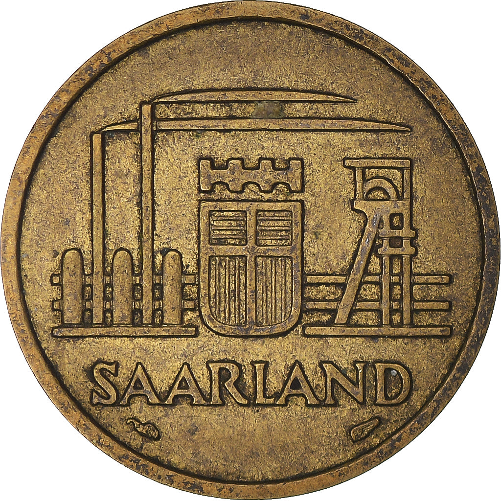 Moneta, SAARLAND, 20 Franken, 1954, Paris, BB, Alluminio-bronzo, KM:2