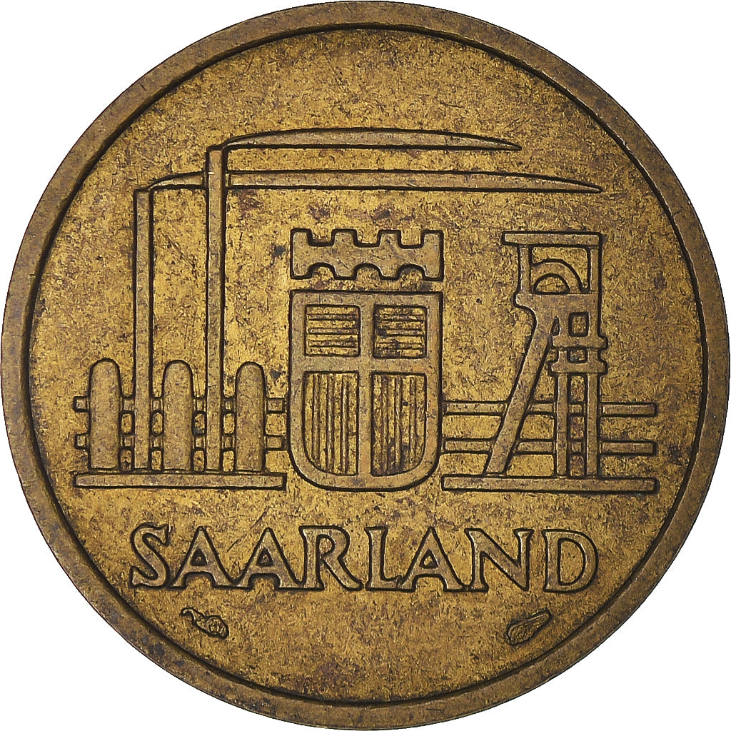 Münze, SAARLAND, 20 Franken, 1954, Paris, SS, Aluminum-Bronze, KM:2
