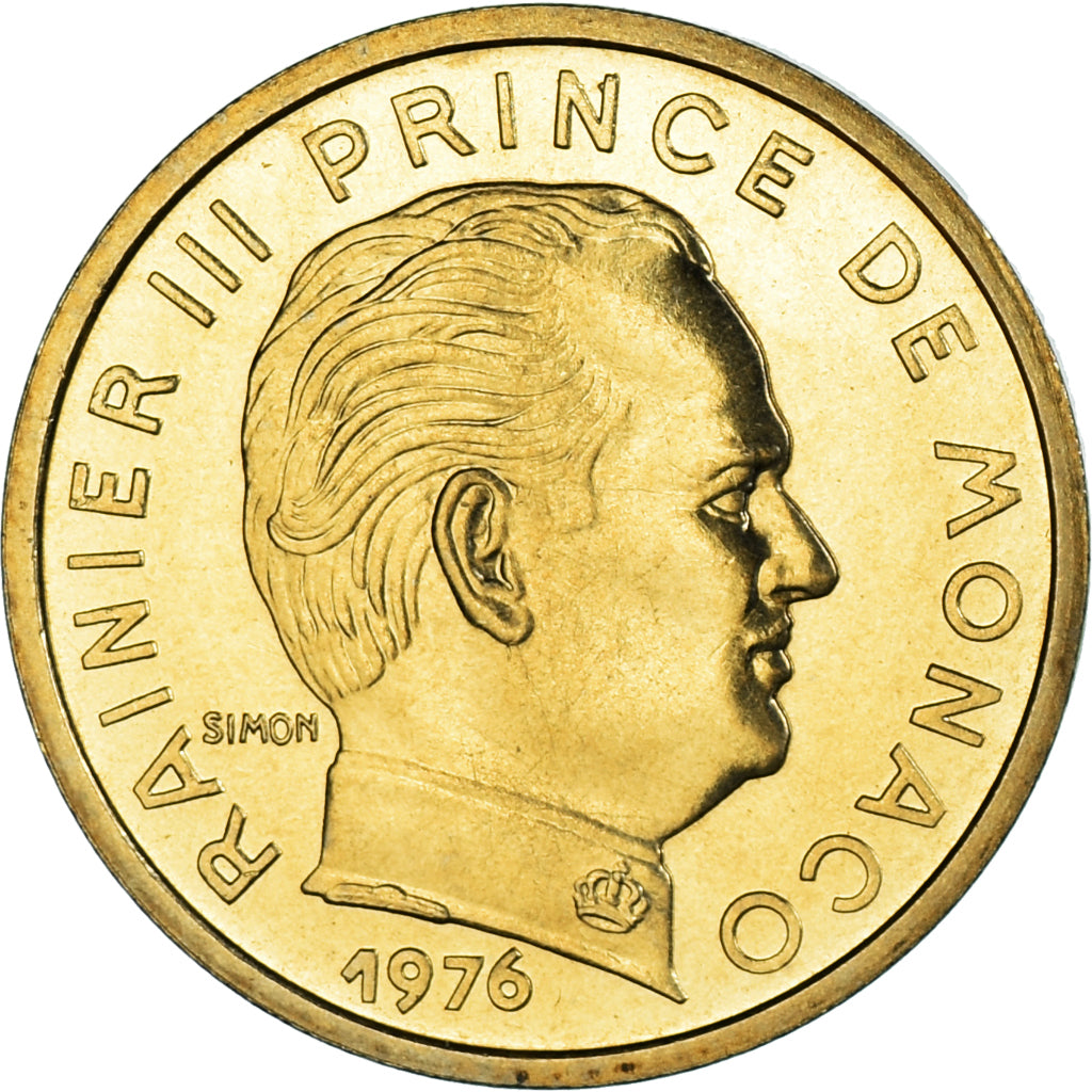 Monnaie, Monaco, Rainier III, 10 Centimes, 1976, TTB+, Bronze-Aluminium