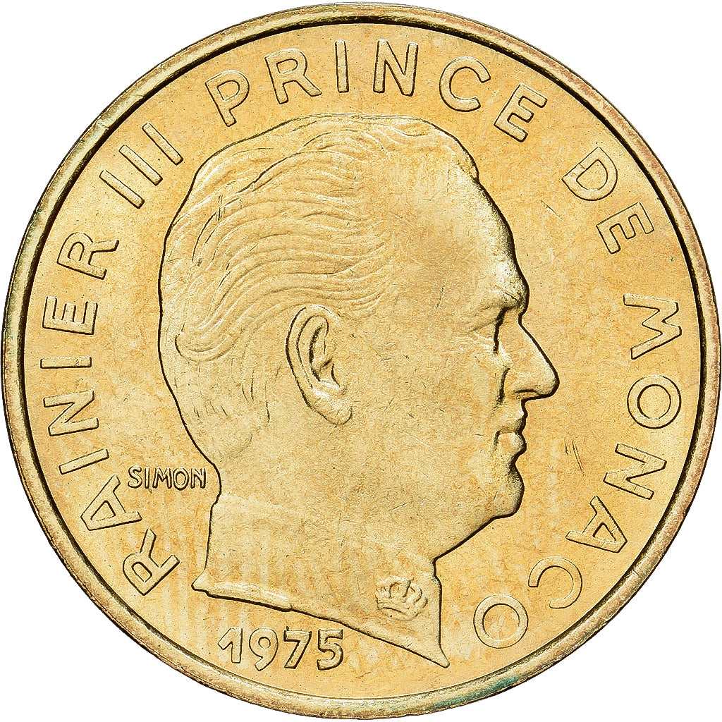 Coin, Monaco, Rainier III, 10 Centimes, 1975, MS(60-62), Aluminum-Bronze