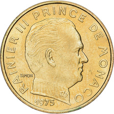 Coin, Monaco, Rainier III, 10 Centimes, 1975, MS(60-62), Aluminum-Bronze