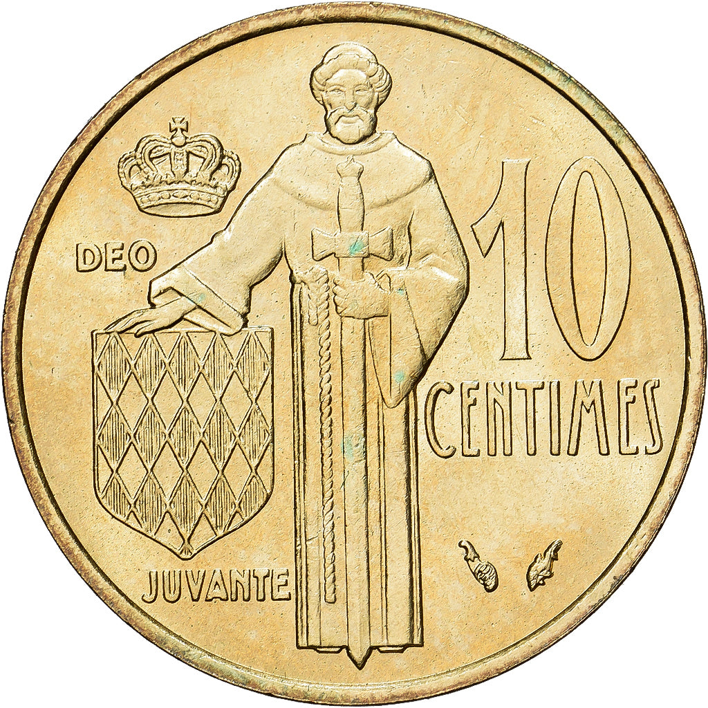 Moneda, Mónaco, Rainier III, 10 Centimes, 1975, EBC+, Aluminio - bronce