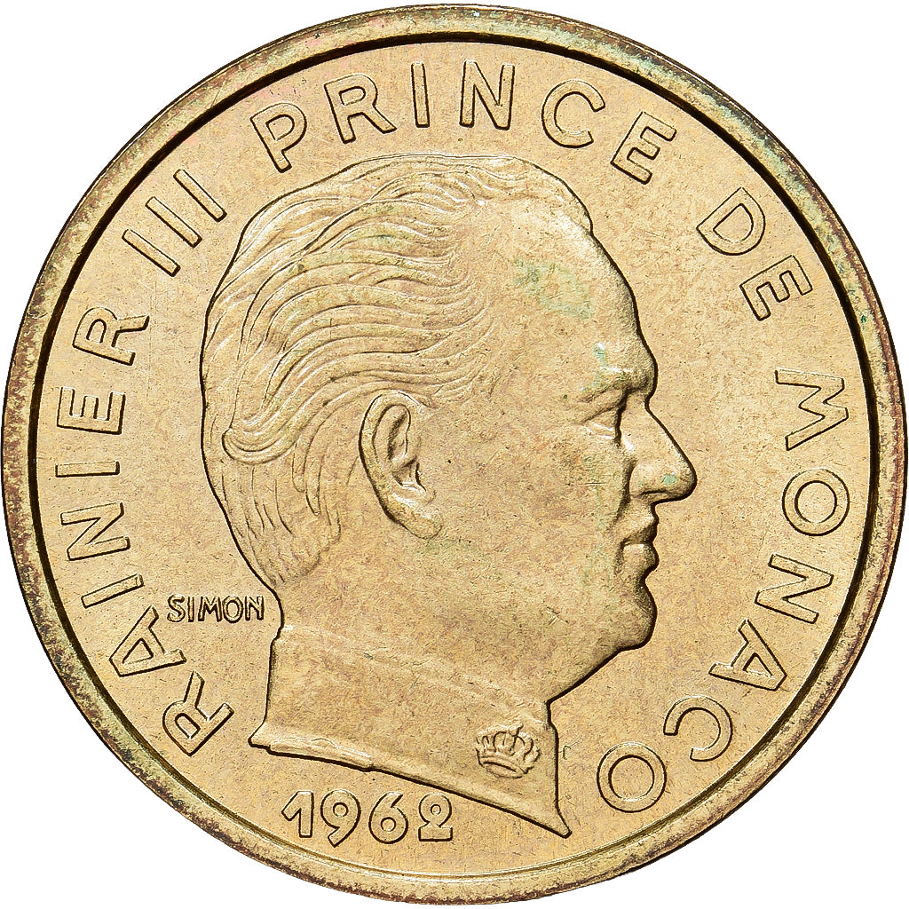 Coin, Monaco, Rainier III, 10 Centimes, 1962, AU(50-53), Aluminum-Bronze