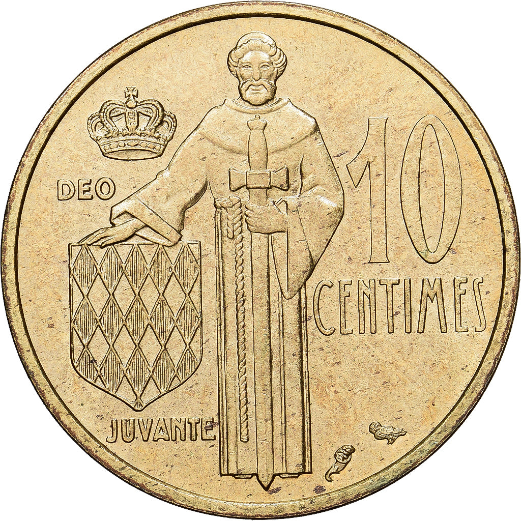 Coin, Monaco, Rainier III, 10 Centimes, 1962, AU(50-53), Aluminum-Bronze