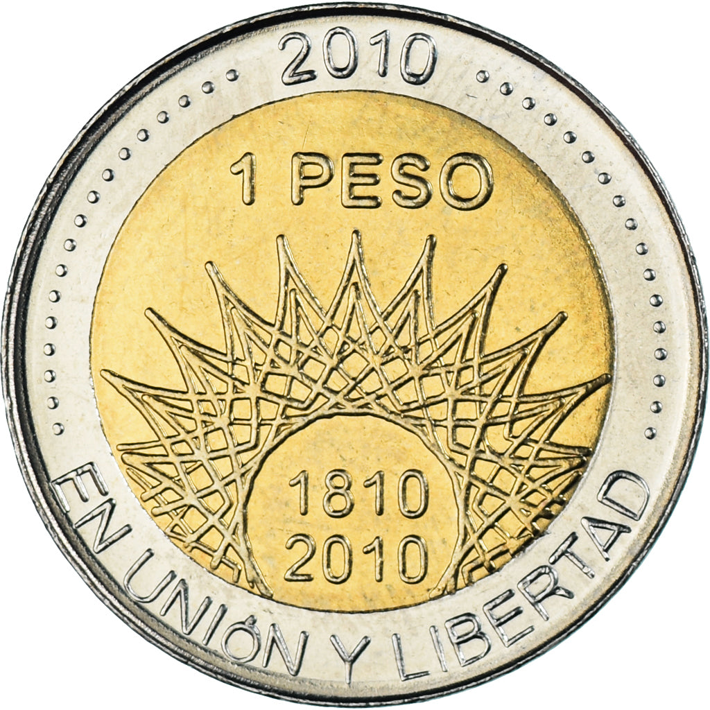 Coin, Argentina, Peso, 2010, El Palmar, MS(63), Bi-Metallic, KM:156