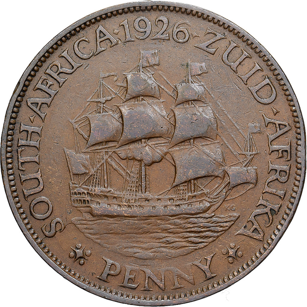 Moneta, Sudafrica, George V, Penny, 1926, MB+, Bronzo, KM:14.2