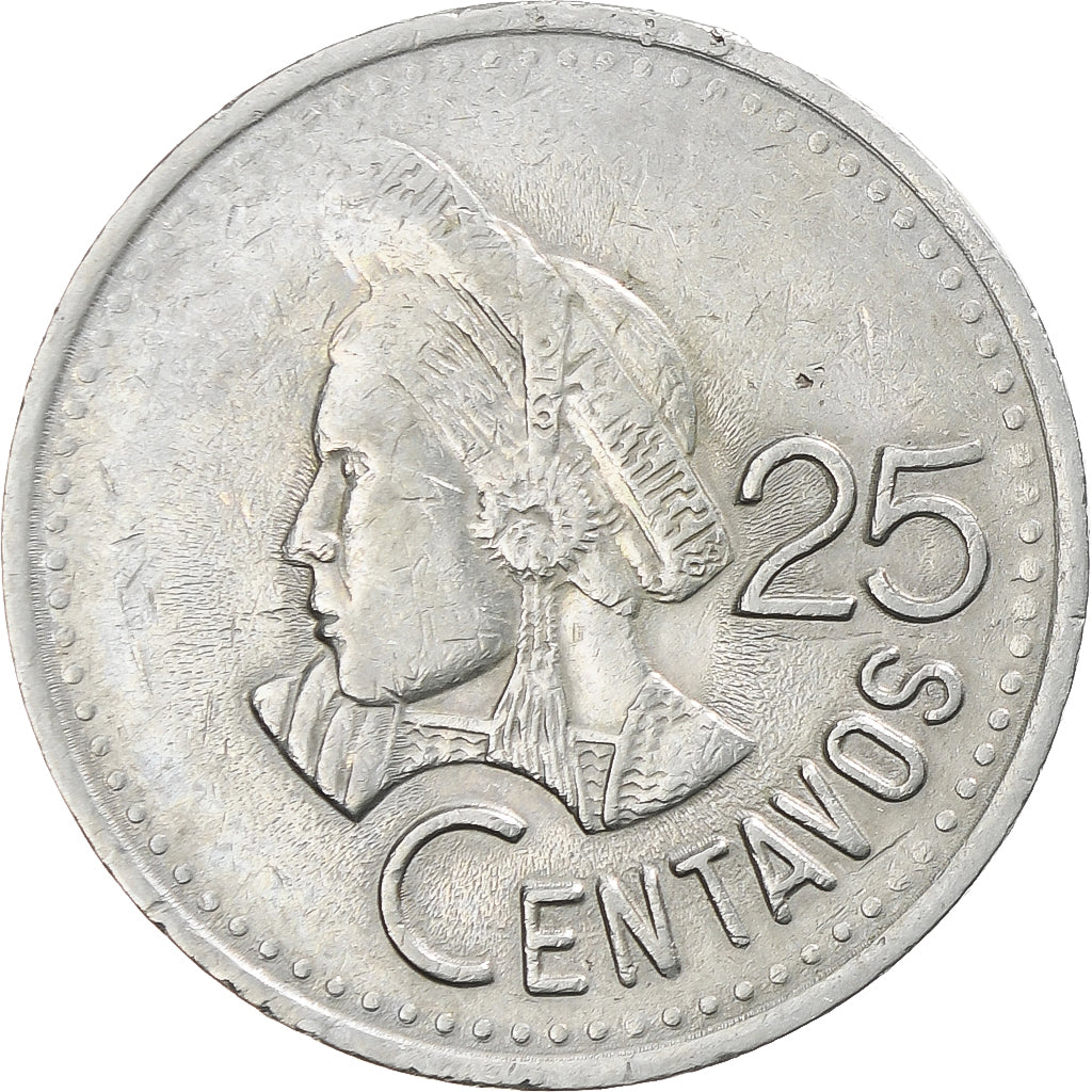 Coin, Guatemala, 25 Centavos, 1991, EF(40-45), Copper-nickel, KM:278.5