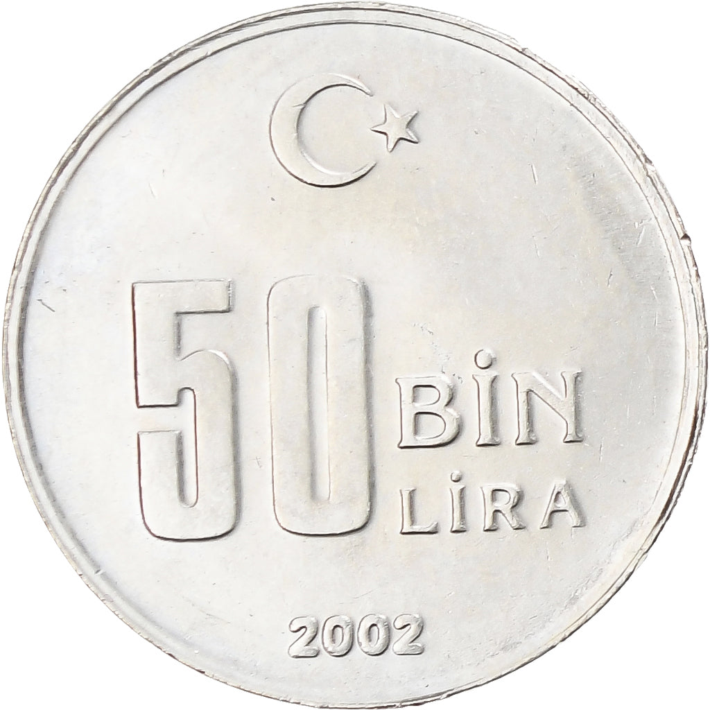 Munten, Turkije, 50000 Lira, 50 Bin Lira, 2002, Istanbul, FDC