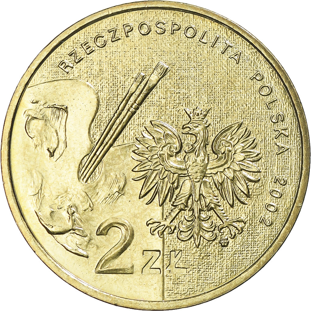 Munten, Polen, 2 Zlote, 2002, Warsaw, UNC-, Tin, KM:444