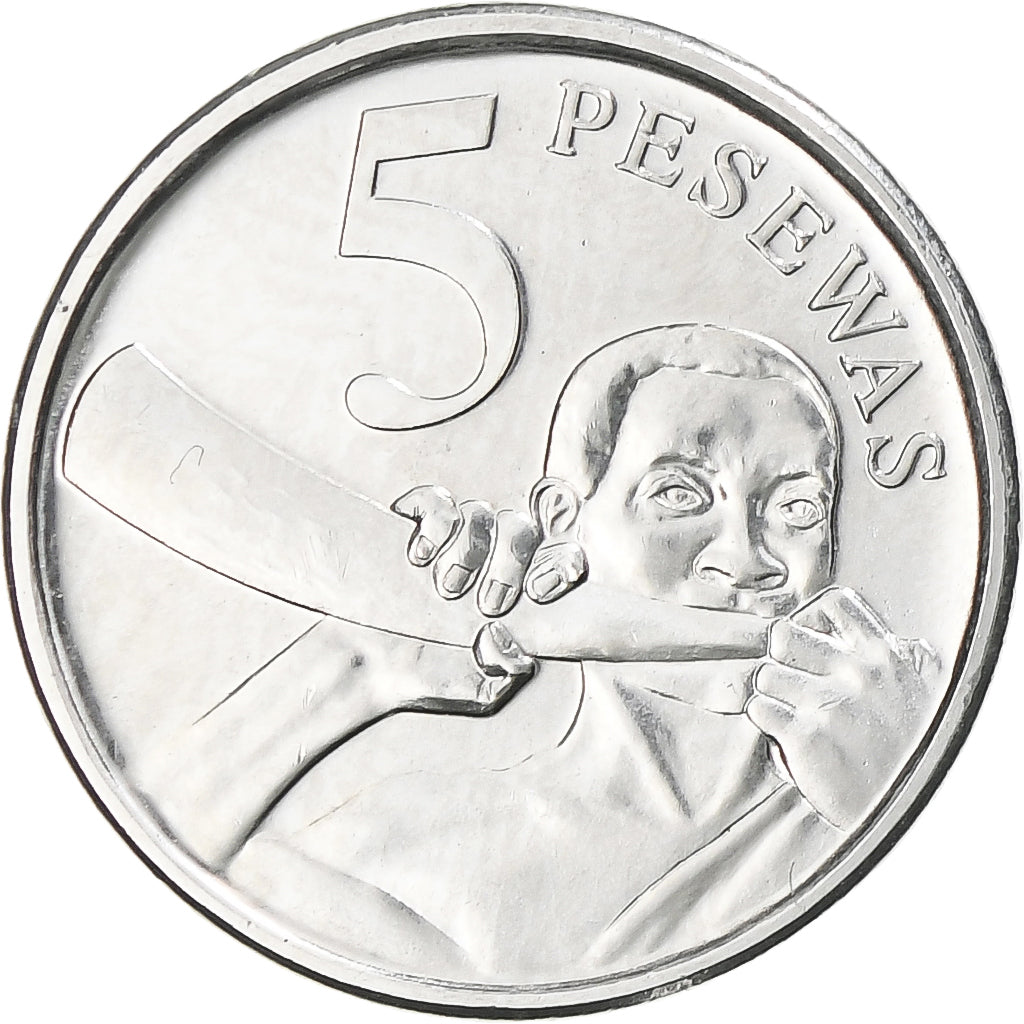 Coin, Ghana, 5 Pesewas, 2007, MS(65-70), Nickel Clad Steel, KM:38