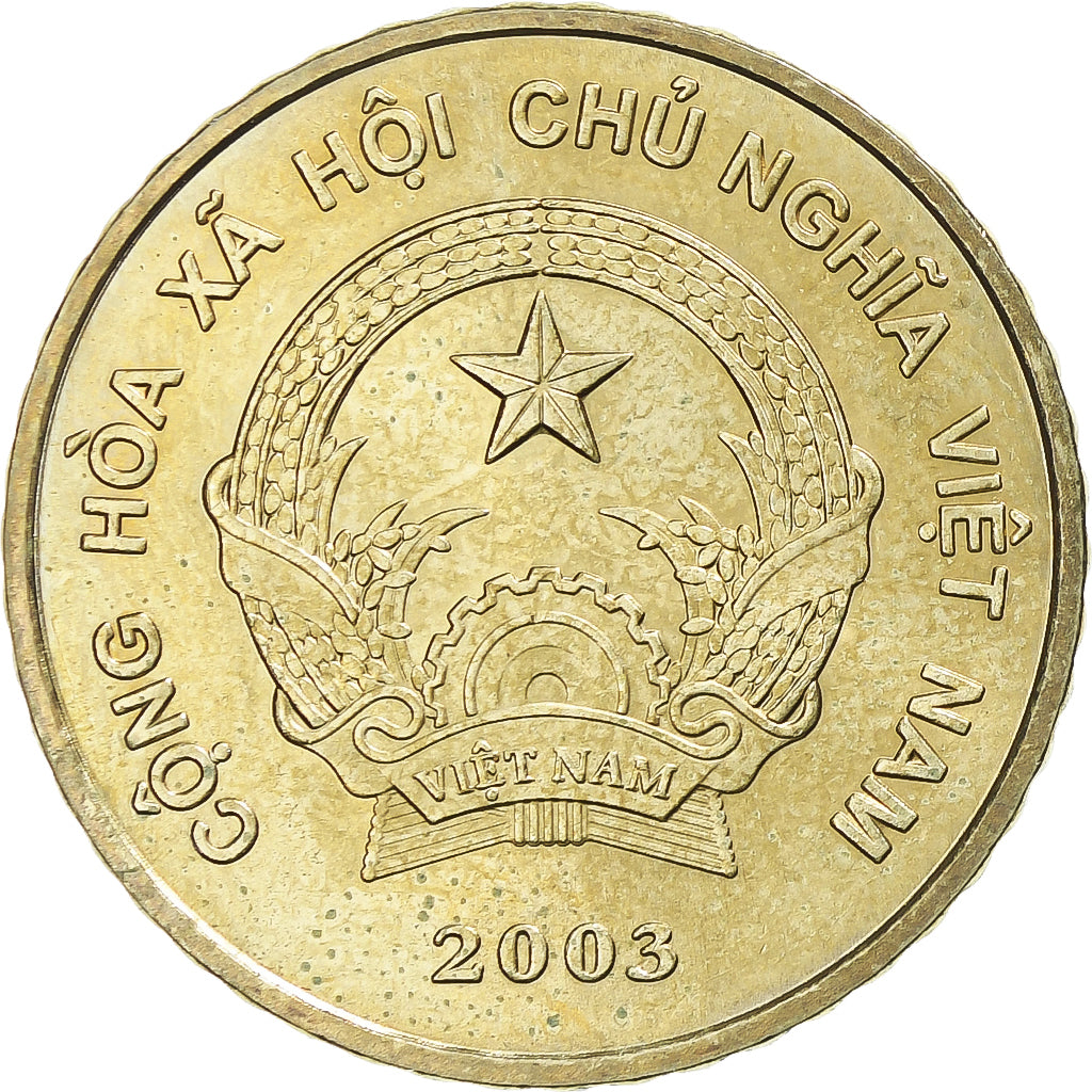 Coin, Vietnam, SOCIALIST REPUBLIC, 5000 Dông, 2003, Vantaa, MS(63), Brass
