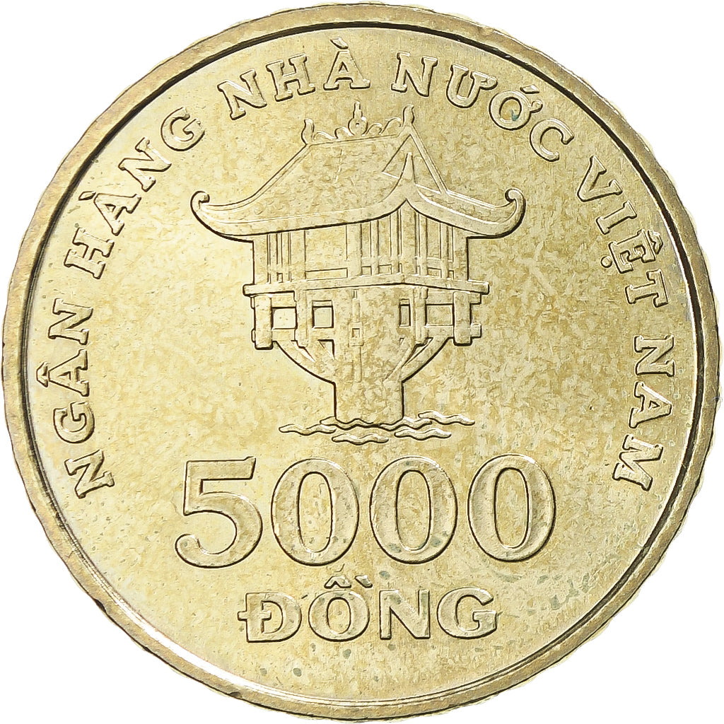 Coin, Vietnam, SOCIALIST REPUBLIC, 5000 Dông, 2003, Vantaa, MS(63), Brass