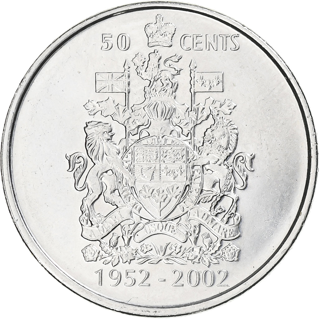 Canada, Elizabeth II, 50 Cents, 2002, Royal Canadian Mint, Nickel platerowany