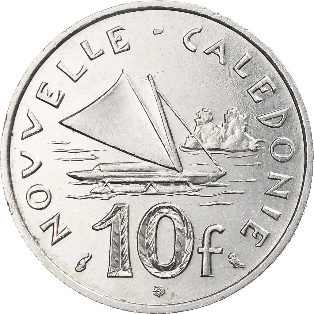 Nova Caledónia, 10 Francs, 1967, Paris, Níquel, AU(55-58), KM:5